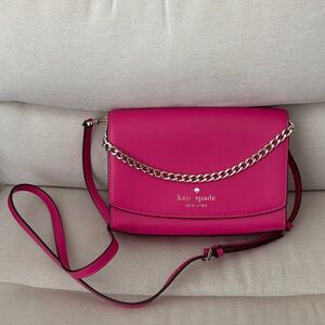 Kate Spade Fuchsia Crossbody Bag with Chain, NEW WITH TAG
